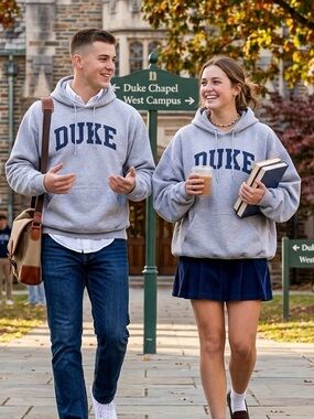 Vintage Duke University The Cotton Exchange TCX Apparel Grey Hoodie Large USA